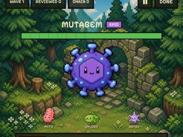 A battle against the Mutagem enemy with your creature party