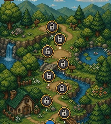 The campaign map with stages and bosses
